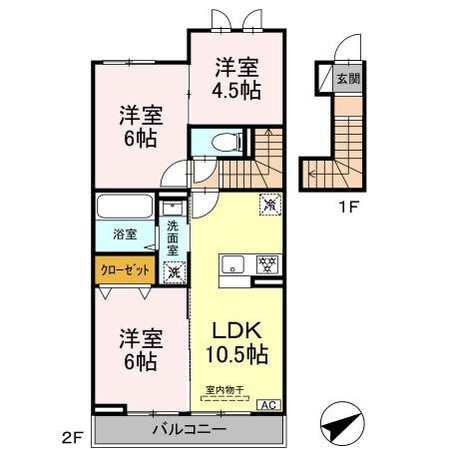 （仮）D-room亀井野の物件間取画像